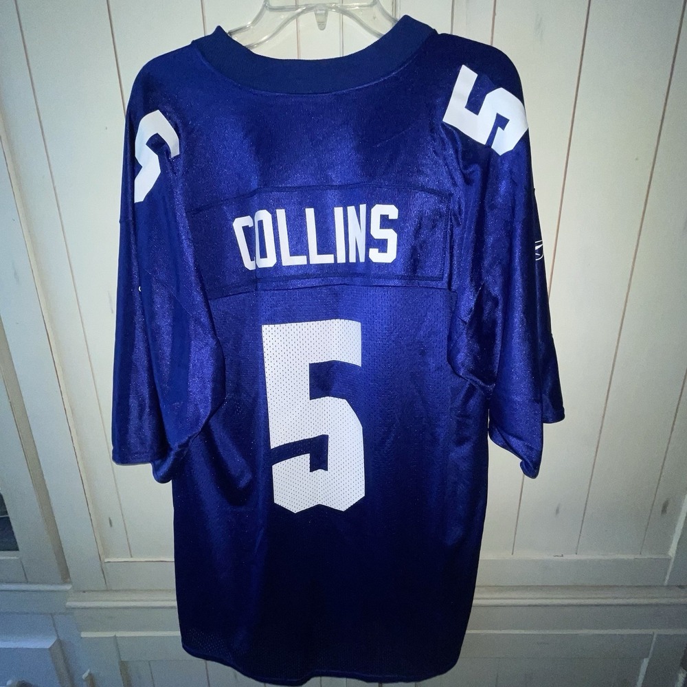 Reebok NFL New York NY Giants Kerry Collins 5 Blue Football Jersey Medium XLT